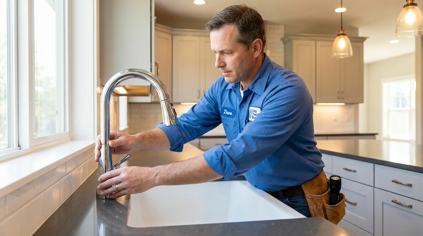 Kitchen faucet installation by Johns Plumbing LLC in Barnstead