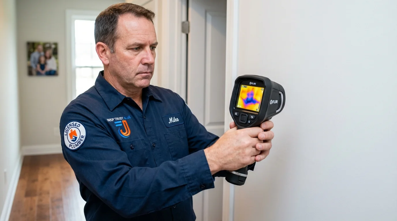 Thermal imaging leak detection by Johns Plumbing LLC in Barnstead